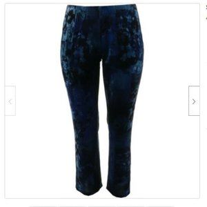 Susan Graver Printed Stretch Velvet Pull-On Pants 7550